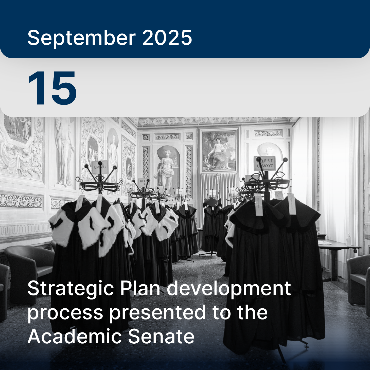 September 15, 2025: Strategic Plan development process presented to the Academic Senate